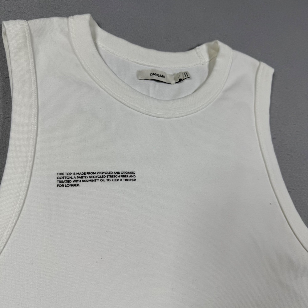 Pangaia Organic Recycled Cotton Sleeveless Tank Top Off White Cream Mens Large